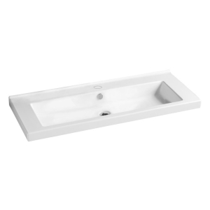 Lavabo Consolle Trendy sospeso/su mobile 121x51 senza foro in ceramica bianco lucido di Ceramica Azzurra