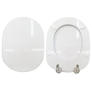 Copriwater Falerii Duetto Tondo compatibile in poliestere bianco