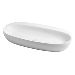 Lavabo Circle appoggio 90x40 ovale in ceramica bianco lucido di Ceramica Azzurra