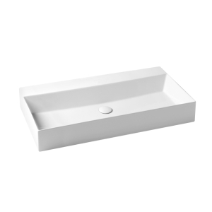 Lavabo Elegance sospeso/appoggio 102x45 senza foro in ceramica bianco lucido di Ceramica Azzurra