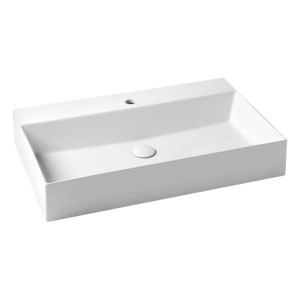 Lavabo Elegance sospeso/appoggio 75x45 monoforo in ceramica bianco lucido di Ceramica Azzurra