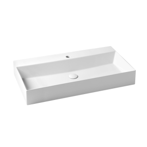 Lavabo Elegance sospeso/appoggio 102x45 monoforo in ceramica bianco lucido di Ceramica Azzurra