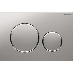 Placca di comando Sigma 20 satinata lucida con finiture cromo lucide di Geberit