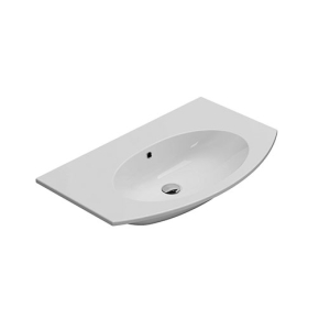 Lavabo 4all sospeso/su mobile cm. 80x48 senza foro bianco lucido di Ceramica Globo