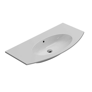 Lavabo 4all sospeso/su mobile cm. 100x48 senza foro bianco lucido di Ceramica Globo