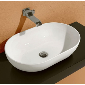 Lavabo App appoggio 62x40 ovale in ceramica di Ceramica Flaminia