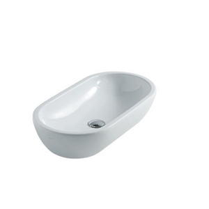 Lavabo M2 appoggio cm. 54x35 ovale bianco lucido di Ceramica Galassia