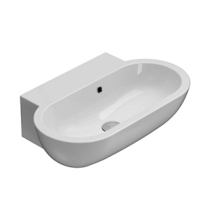 Lavabo Bowl+ appoggio/sospeso cm. 60x37 in ceramica bianco lucido di Ceramica Globo