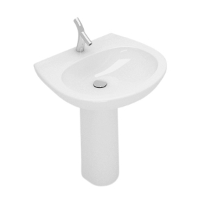 Lavabo Clever sospeso/su colonna cm. 67x54 bianco lucido