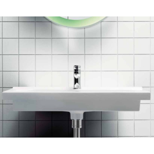 Lavabo Consolle Trendy sospeso/su mobile 101x41 monoforo in ceramica bianco lucido di Ceramica Azzurra