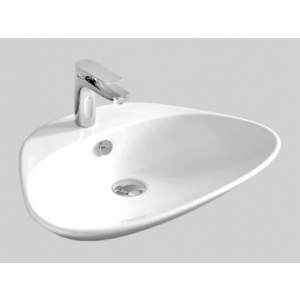 Lavabo da appoggio Plettro monoforo cm 60x44 di Art Ceram