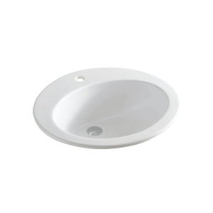 Lavabo Eolo incasso soprapiano 59x48 in ceramica bianco lucido di Art Ceram