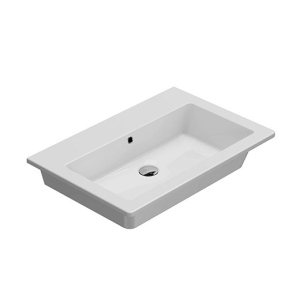 Lavabo Forty3 sospeso/su mobile cm. 70x47 rettangolare bianco lucido di Ceramica Globo