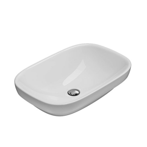 Lavabo Genesis appoggio/incasso 60x40 rettangolare in ceramica di Ceramica Globo