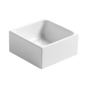 Lavabo della serie Lavabi D'arredo appoggio salvaspazio 25x25 quadrato in ceramica bianco lucido