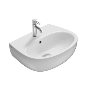 Lavabo Grace sospeso cm. 55x42 semicircolare in ceramica bianco lucido di Ceramica Globo