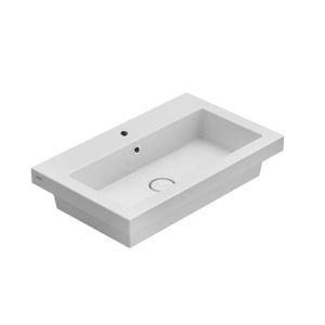 Lavabo Incantho incasso cm. 65x40 rettangolare bianco lucido di Ceramica Globo