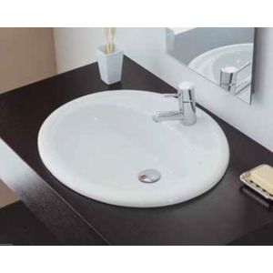 Lavabo incasso soprapiano Elios monoforo cm. 61,5x54 bianco lucido di Ceramica Azzurra