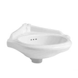 Lavabo Jubileum sospeso ad angolo salvaspazio 35x35 inceramica bianco lucido di Ceramica Azzurra