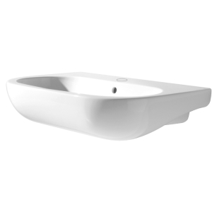 Lavabo Nuvola sospeso 75x45 monoforo in ceramica bianco lucido di Ceramica Azzurra