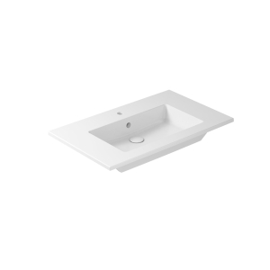 Lavabo Plus Design incasso soprapiano 86x52 rettangolare bianco di Ceramica Galassia