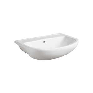 Lavabo Paola semincasso 67x46 semicircolare in ceramica bianco lucido di Ceramica Simas