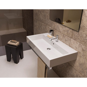 Lavabo sospeso Stone cm 90x50 di Ceramica Globo