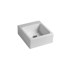 Lavabo Square appoggio/sospesi salvaspazio 32x37 quadro in ceramica bianco lucido di Ceramica GSG