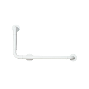 Maniglione di sicurezza angolare montante a destra cm. 40x70 in acciaio verniciato bianco