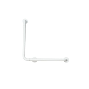 Maniglione di sicurezza angolare montante a destra cm. 66x66 in acciaio verniciato bianco