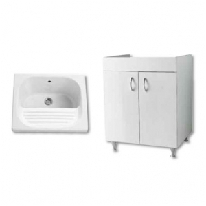 Mobile con lavatoio Braies cm. 62x60 a due ante bianco di Ceramica Alice