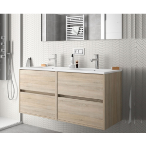 Mobile sospeso Noja cm. 120 con lavabo rovere caledonia di Salgar