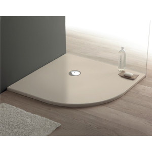 Piatto doccia 100x100 h.3 angolare in acrilico grigio velvet di Tamanaco
