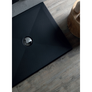 Piatto doccia 80x80 h.3 in acrilico nero velvet di Tamanaco