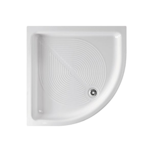 Piatto doccia 75x75 h.10 angolare in ceramica bianco lucido Rondò di Ceramica Globo