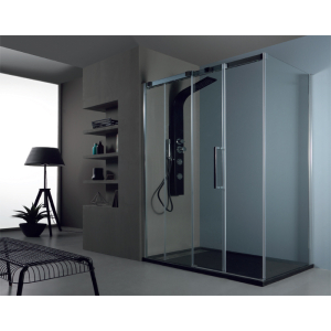 Porta doccia 6PSC15 cm. 100 in cristallo 6 mm. trasparente con profilo cromato di Tamanaco