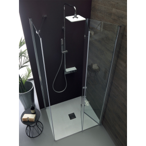 Box doccia TPS35 in cristallo 6 mm trasparente 80x100 con profilo cromo di Tamanaco