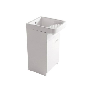 Mobile Minerva a terra cm. 45x53 a un'anta, con lavatoio con strizzatoio di Ceramica Galassia