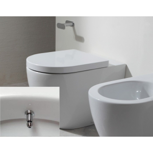 Vaso/bidet  a terra filomuro Go Clean Link di Ceramica Flaminia