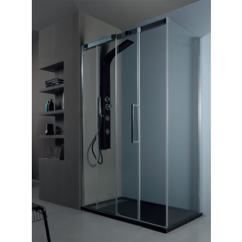 Box doccia 6PSC15 in cristallo 6 mm trasparente 90x170 con profilo cromo di Tamanaco