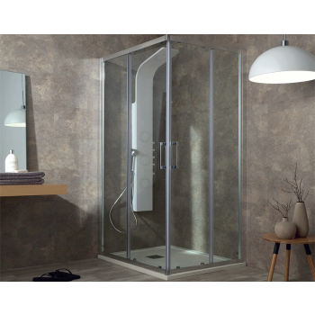 Box doccia porte scorrevoli rettang. con anticalcare FLEX cm 80x90 di Tamanaco