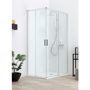 Box doccia QUICK in cristallo 6 mm trasparente 75x100 con profilo cromo di Tamanaco