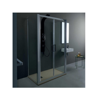 Box doccia FPSL60 in cristallo 6 mm. cm. 100x100x100 profilo cromo di Tamanaco