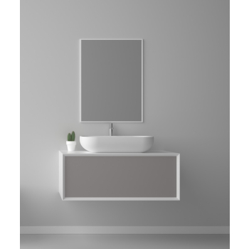 Mobile Milano con specchio cm. 100x52 grigio di Ceramica GSG