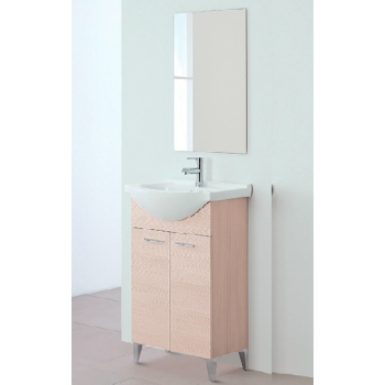 Composizione bagno a terra Stella due ante cm 56 larice di Feridras