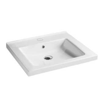Lavabo Consolle Trendy sospeso/su mobile 71x51 senza foro in ceramica bianco lucido di Ceramica Azzurra