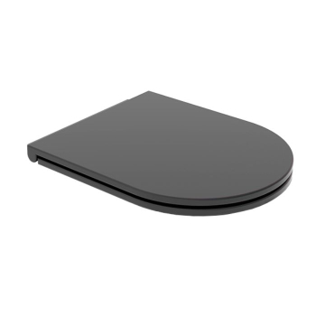 Copriwater GSG Like/Flut originale in termoindurente soft close sottile a sgancio rapido nero opaco