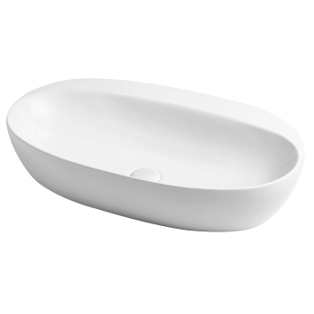 Lavabo Circle appoggio 70x40 ovale in ceramica bianco lucido di Ceramica Azzurra