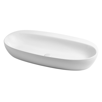 Lavabo Circle appoggio 90x40 ovale in ceramica bianco lucido di Ceramica Azzurra