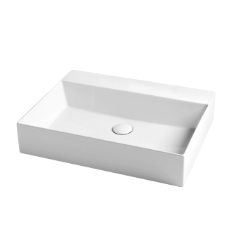 Lavabo Elegance sospeso/appoggio 60x45 senza foro in ceramica bianco lucido di Ceramica Azzurra